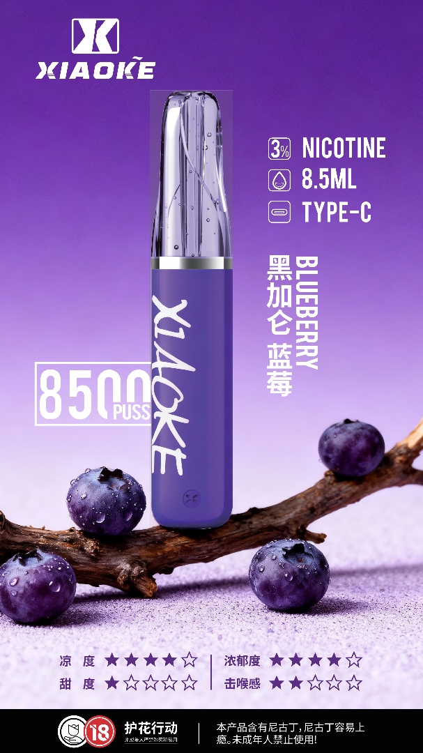 XIAOKE 梟客 8500口 口紅款拋棄式電子煙｜高顏值設計・大容量長續航・台灣現貨 - 電子煙潮流商城