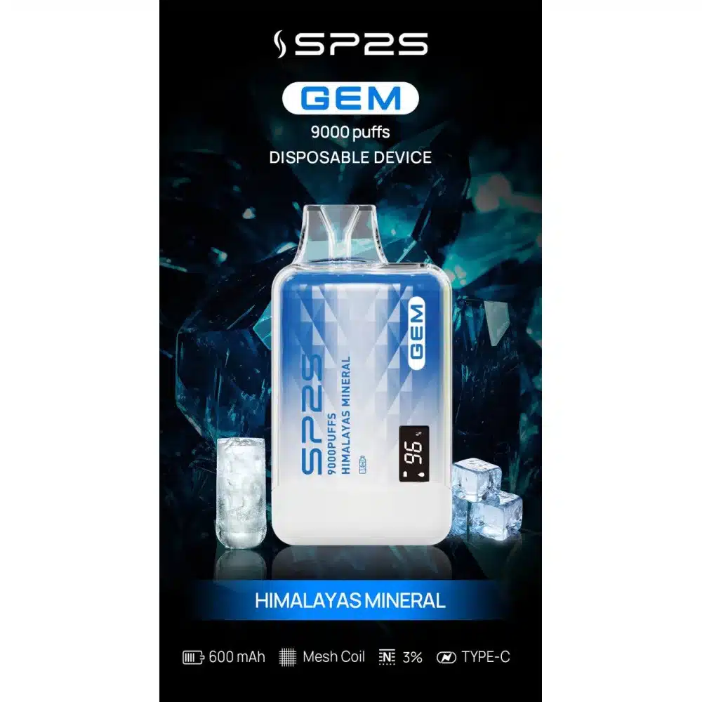 SP2S GEM9000口拋棄式電子煙｜高清顯示屏｜持久煙感｜精緻設計 - 電子煙潮流商城