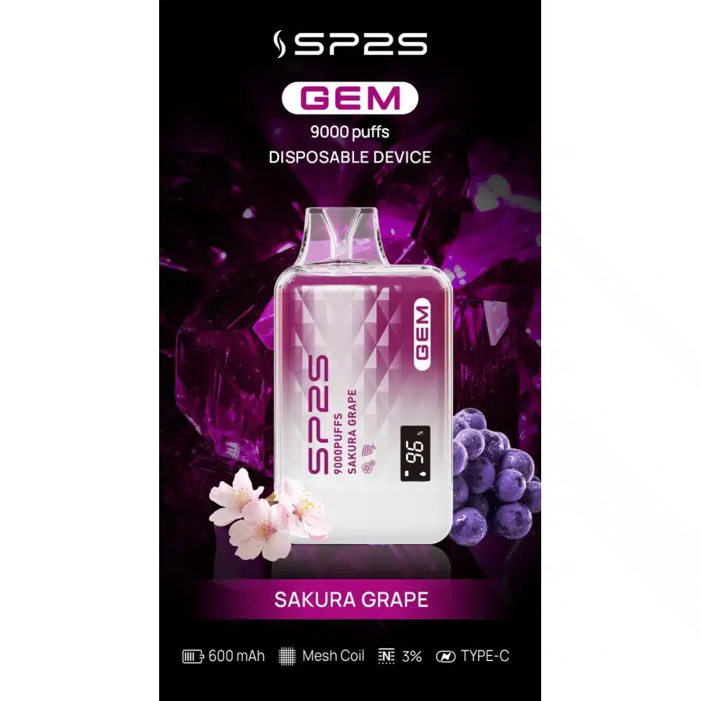 SP2S GEM9000口拋棄式電子煙｜高清顯示屏｜持久煙感｜精緻設計 - 電子煙潮流商城