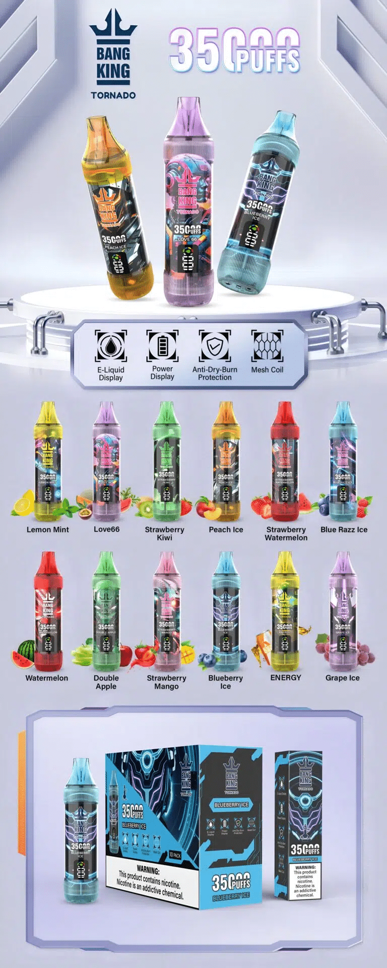 Bang King 35000口大煙量拋棄式電子煙